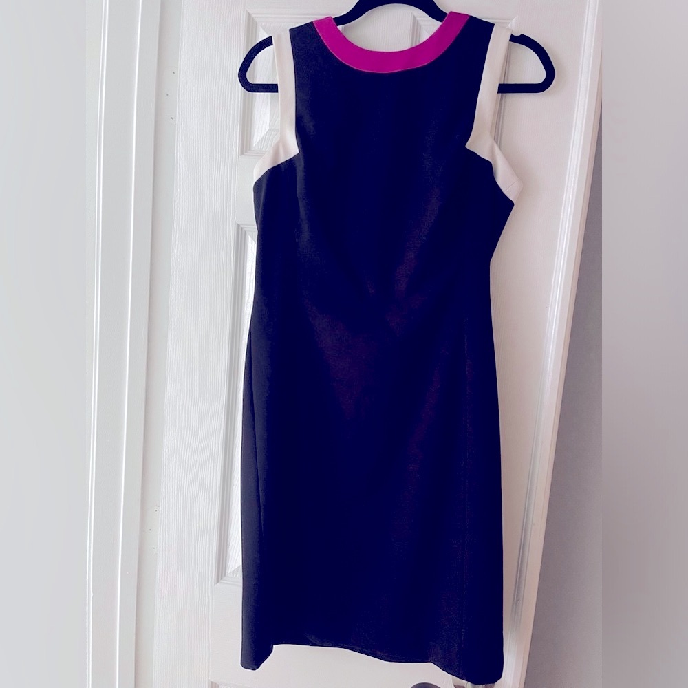 Ralph Lauren Colorblock Black Magenta white Skeeveless dress in size 10 NWOT